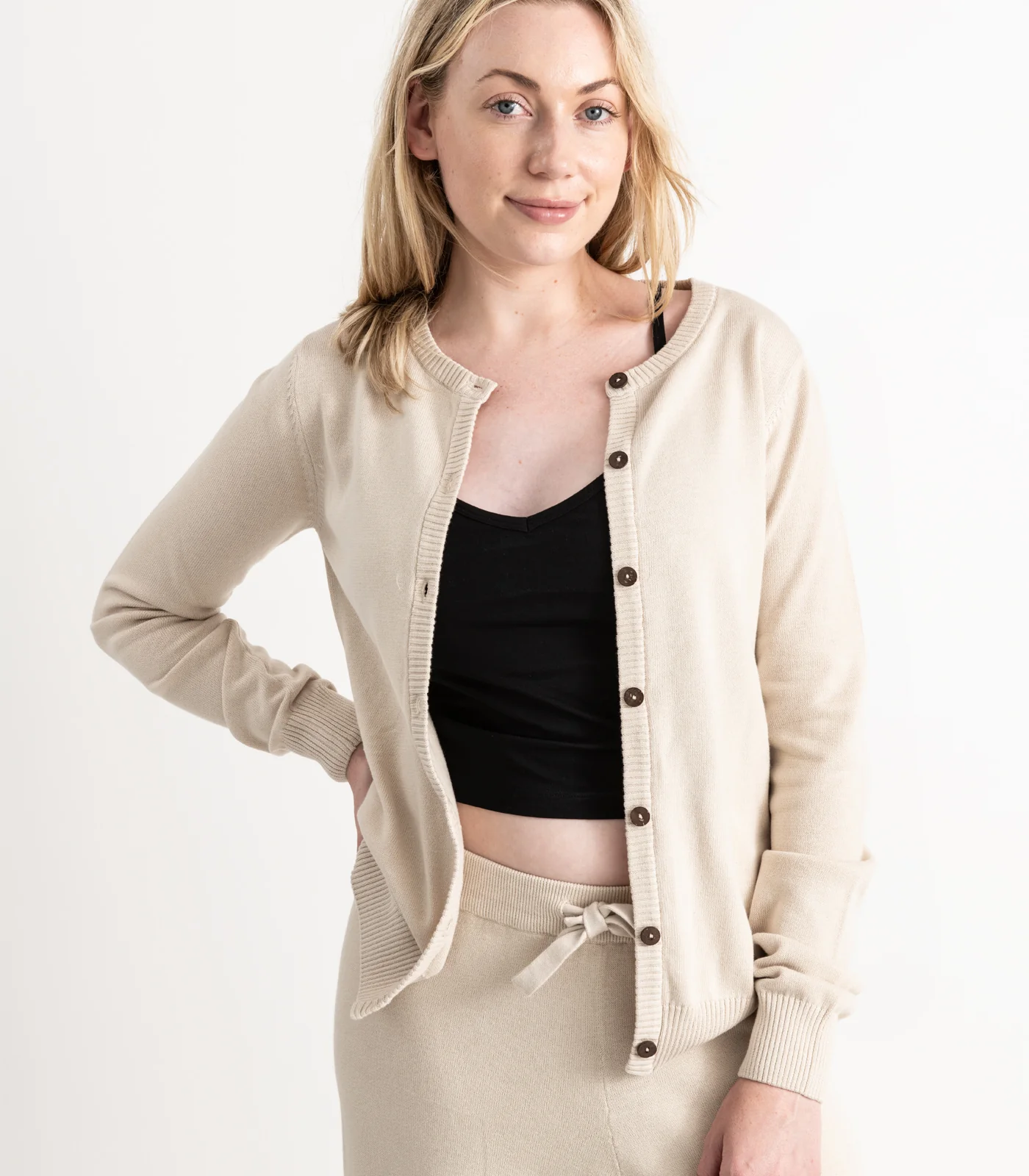 Organic Cotton Fine Knit Cardigan - Image 24