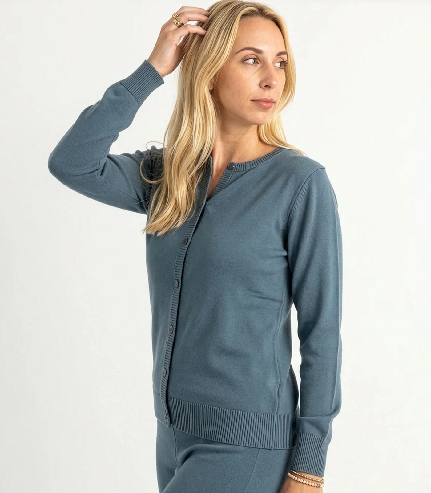 Organic Cotton Fine Knit Cardigan - Image 26