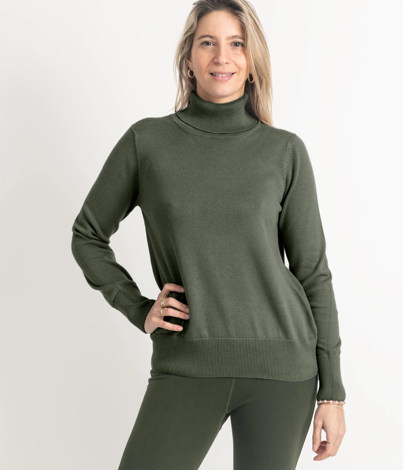 Organic Cotton Fine Knit Turtleneck Jumper - Image 5