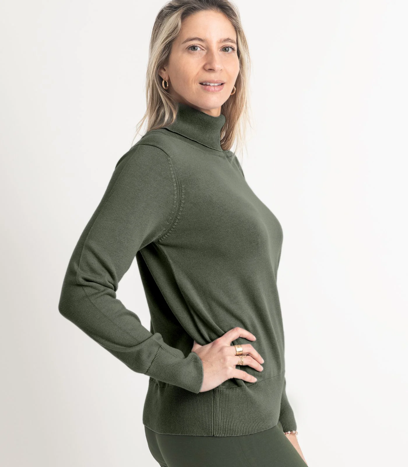 Organic Cotton Fine Knit Turtleneck Jumper - Image 6