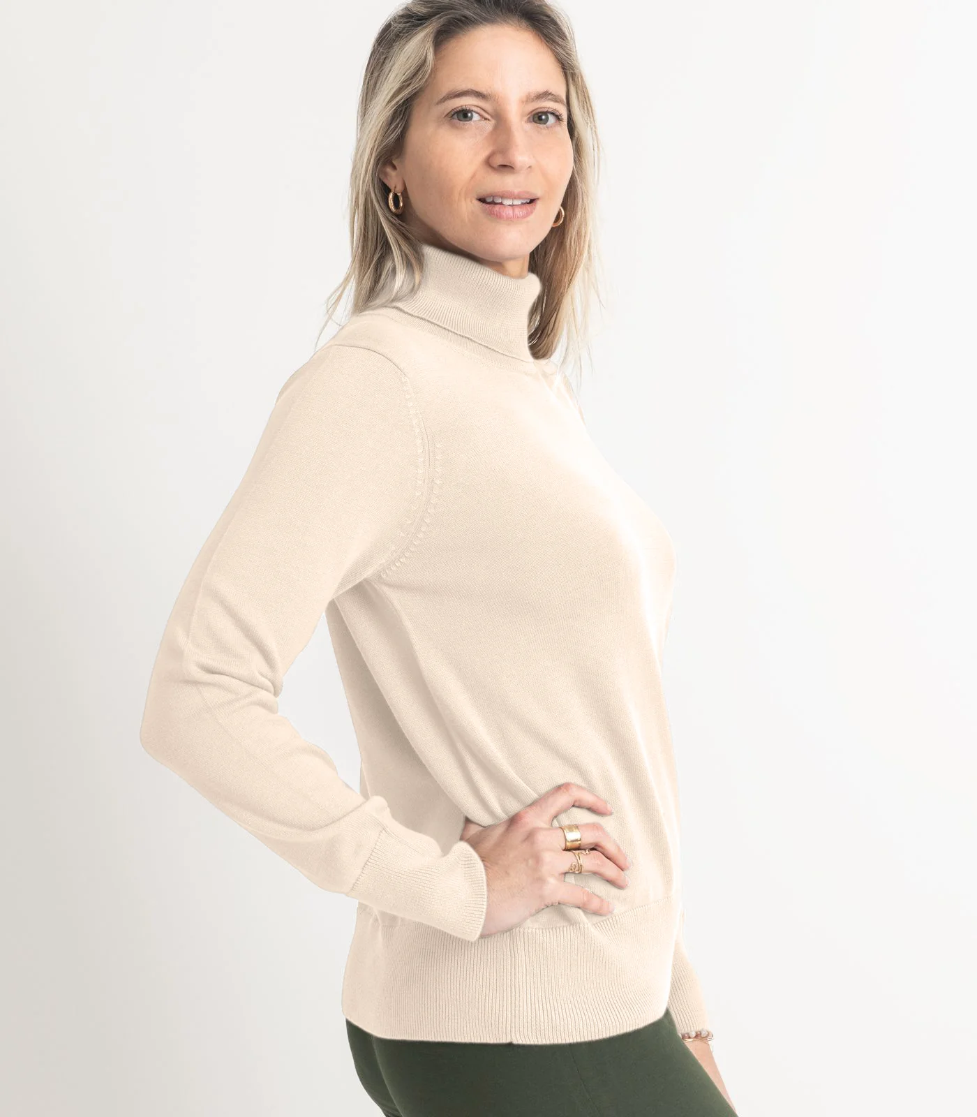 Organic Cotton Fine Knit Turtleneck Jumper - Image 9