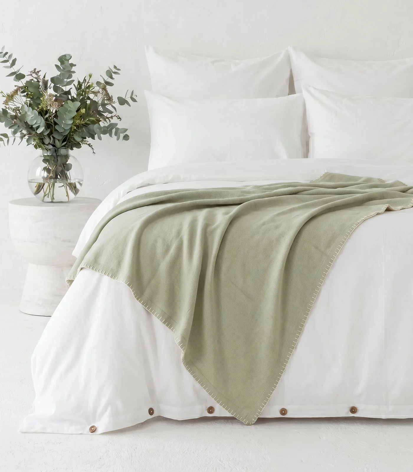Organic Cotton Flannelette Throw - Whipstitch - Image 3