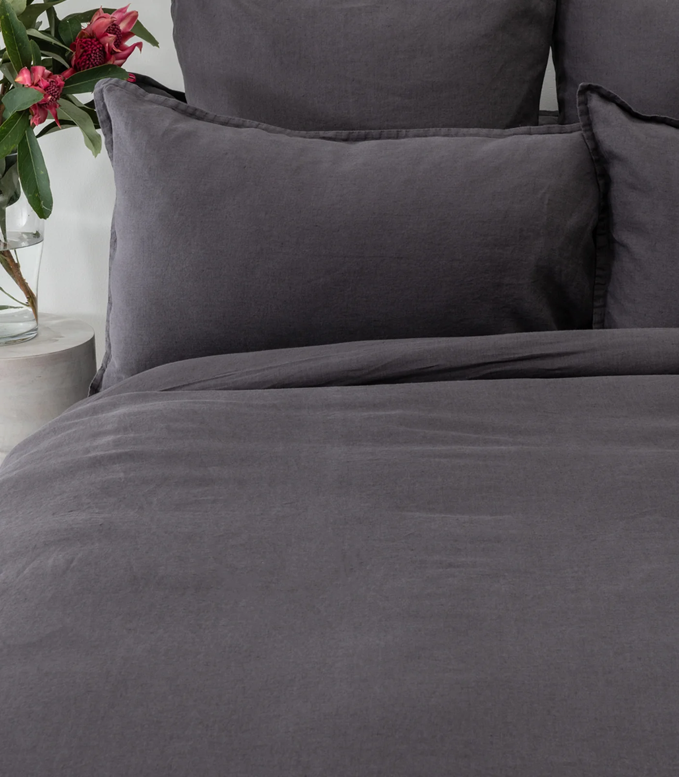Organic Linen Plain Quilt Cover Set - Image 4