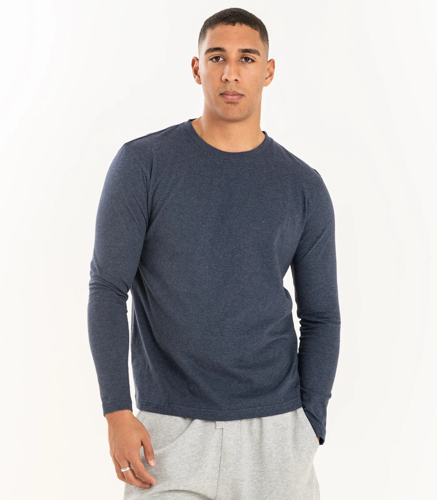 Men's Organic Cotton Basic Long Sleeve Top - Image 13