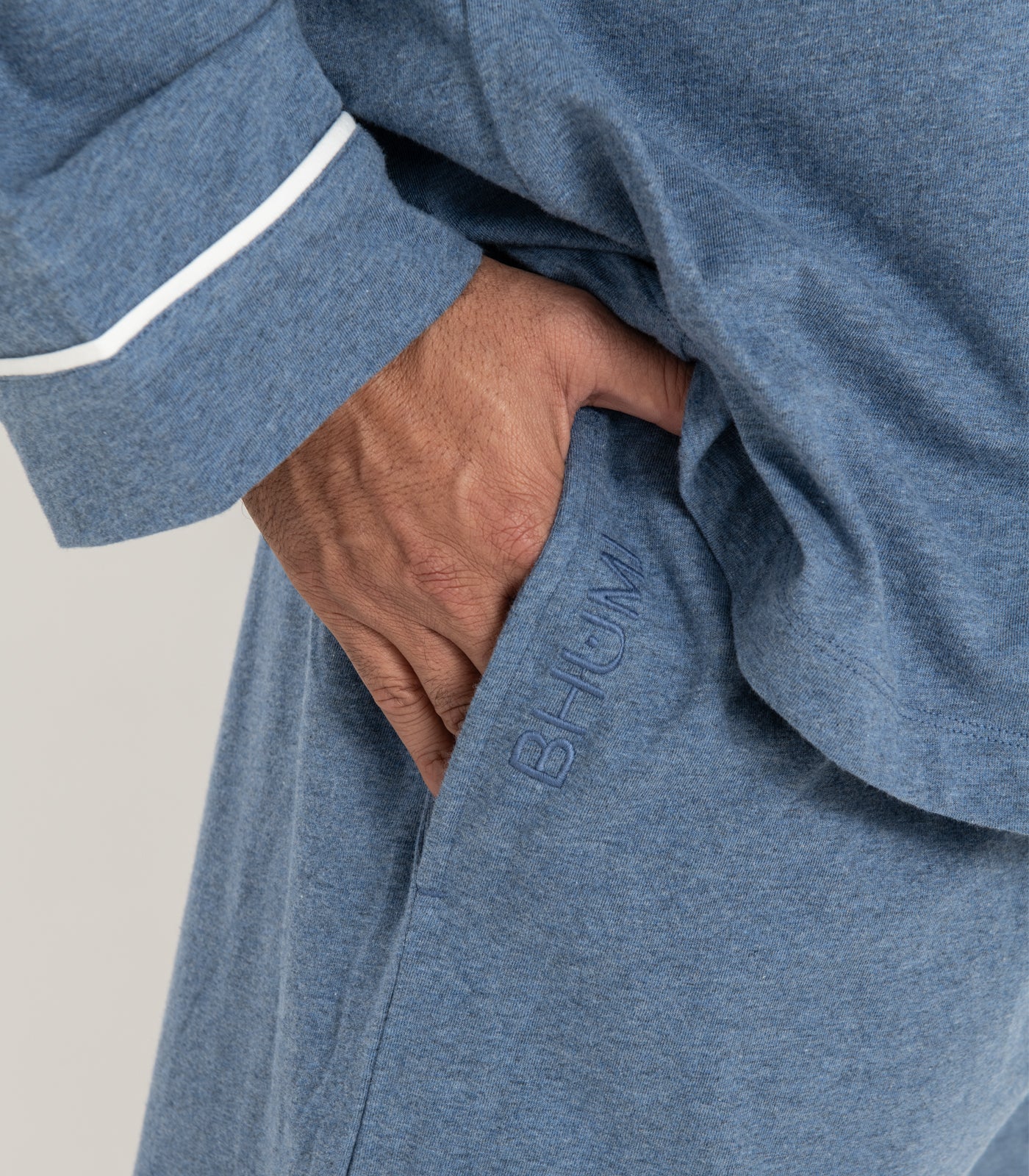 Men's Organic Cotton Jersey Long PJ Set - Image 4