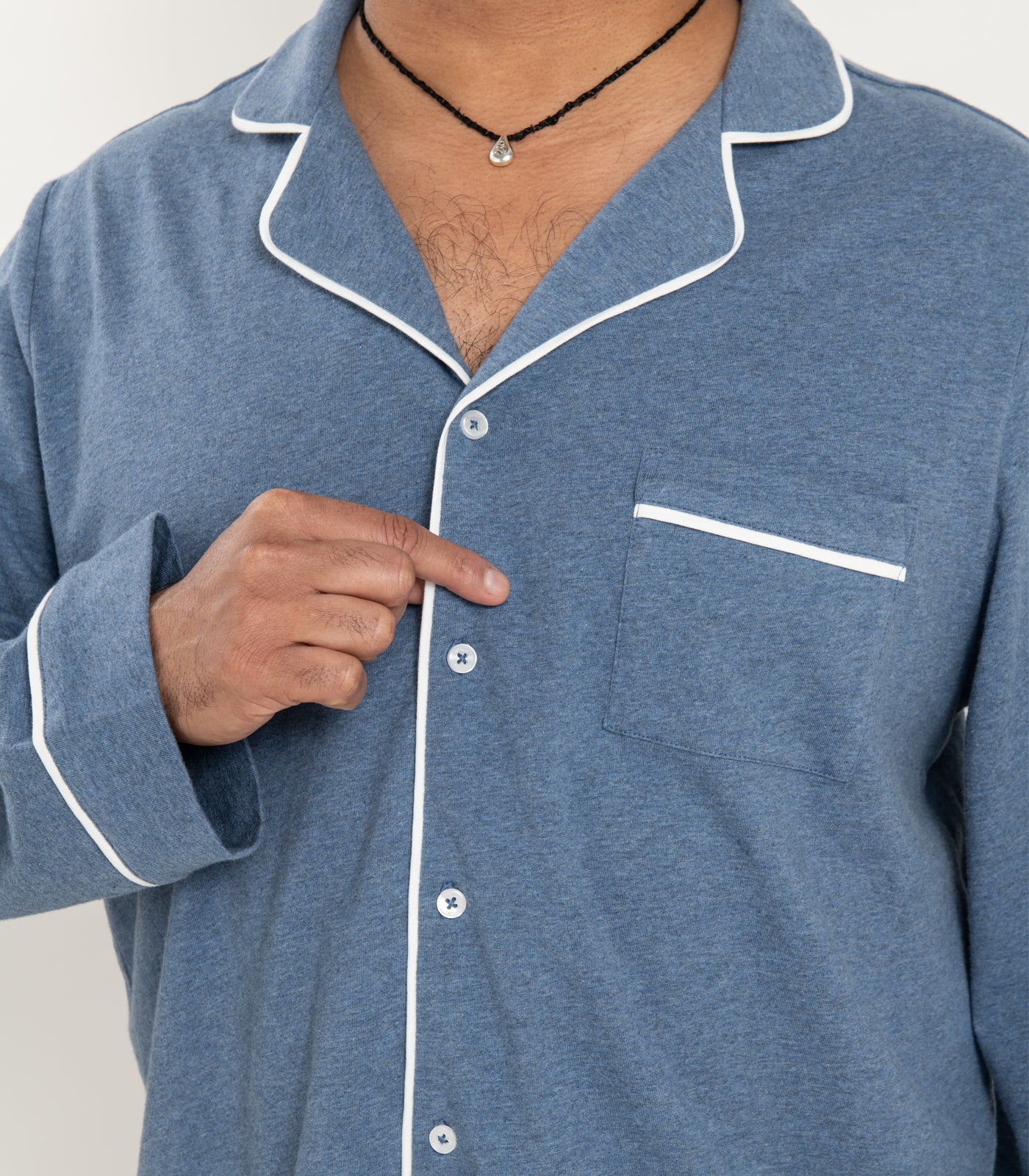 Men's Organic Cotton Jersey Long PJ Set - Image 5