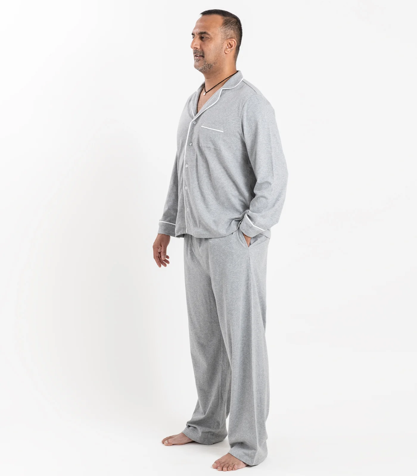 Men's Organic Cotton Jersey Long PJ Set - Image 8