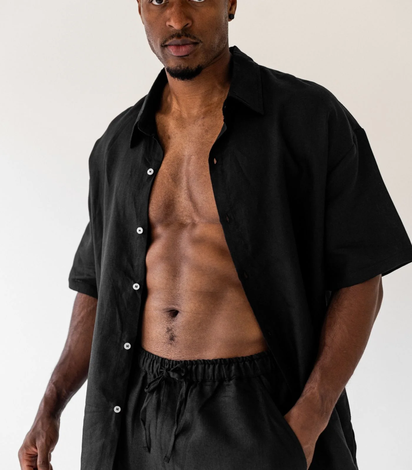 Men's Organic Linen Lounge Shirt - Image 10