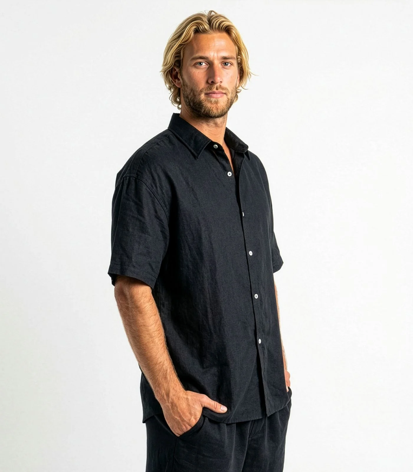 Men's Organic Linen Lounge Shirt - Image 11