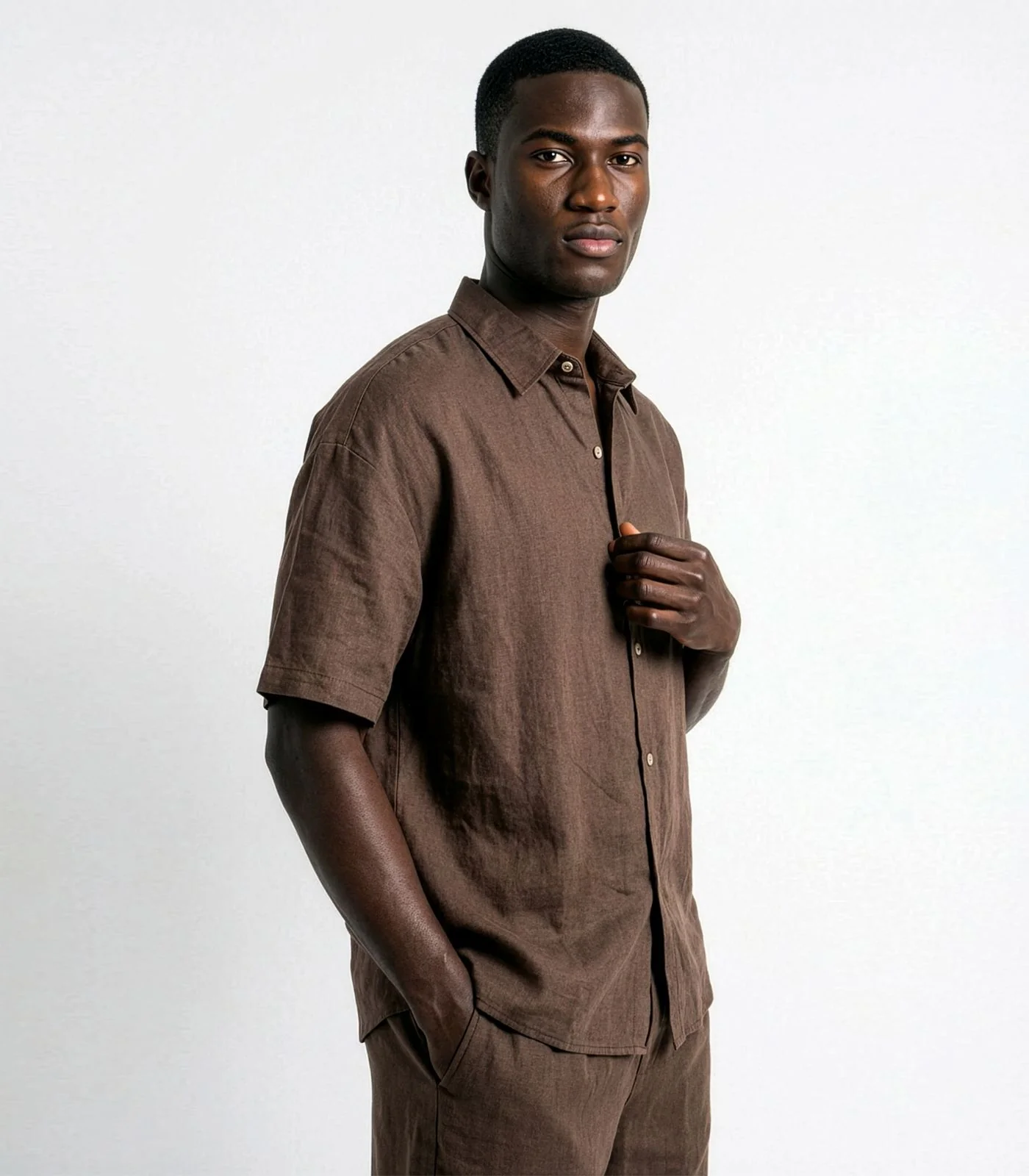 Men's Organic Linen Lounge Shirt - Image 4