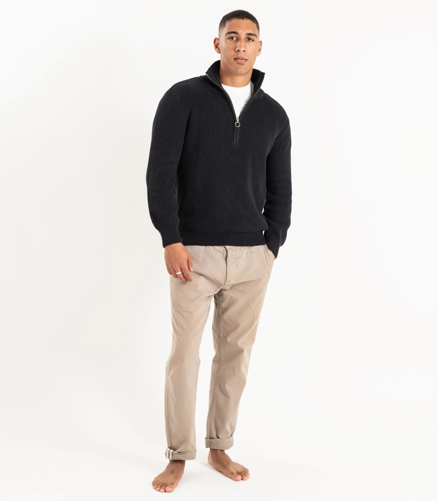 Organic Cotton Zip Knit Sweater - Image 11