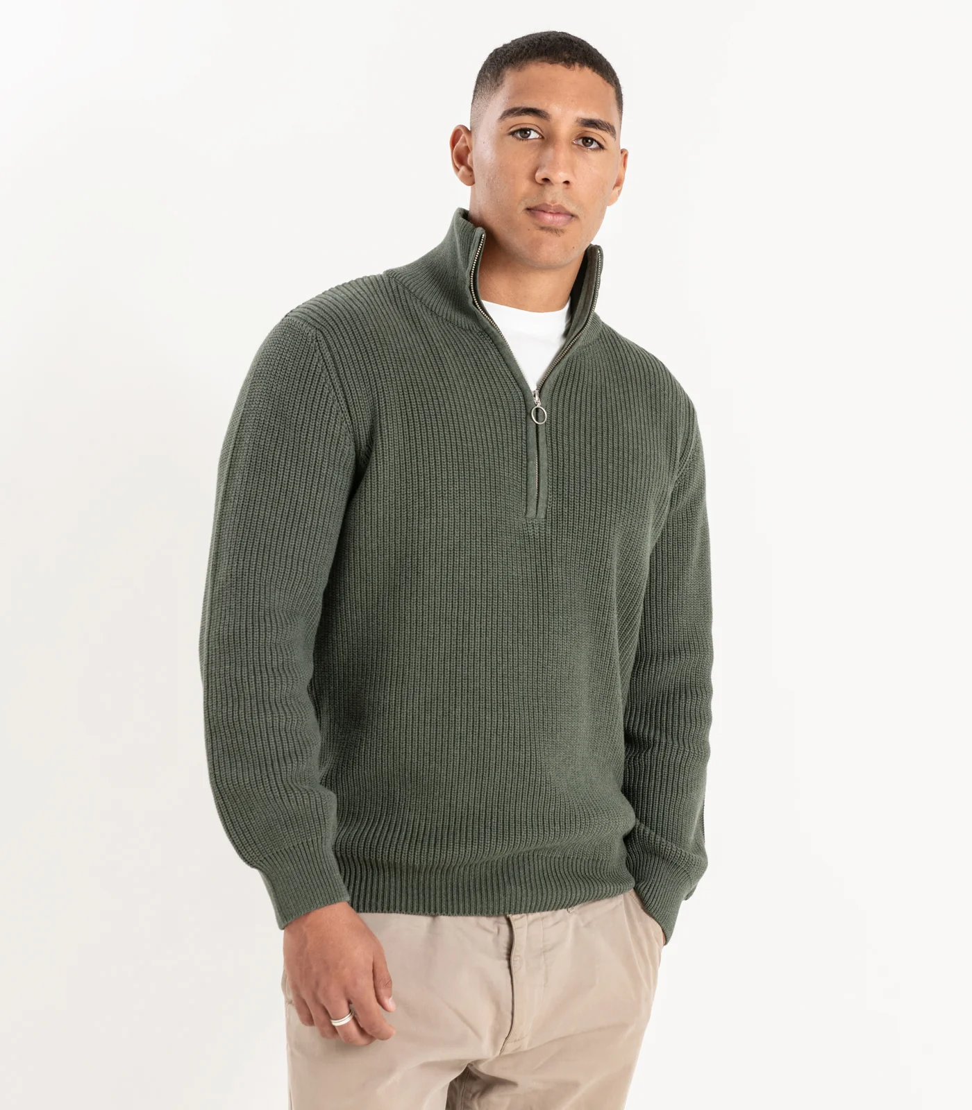 Organic Cotton Zip Knit Sweater - Image 14