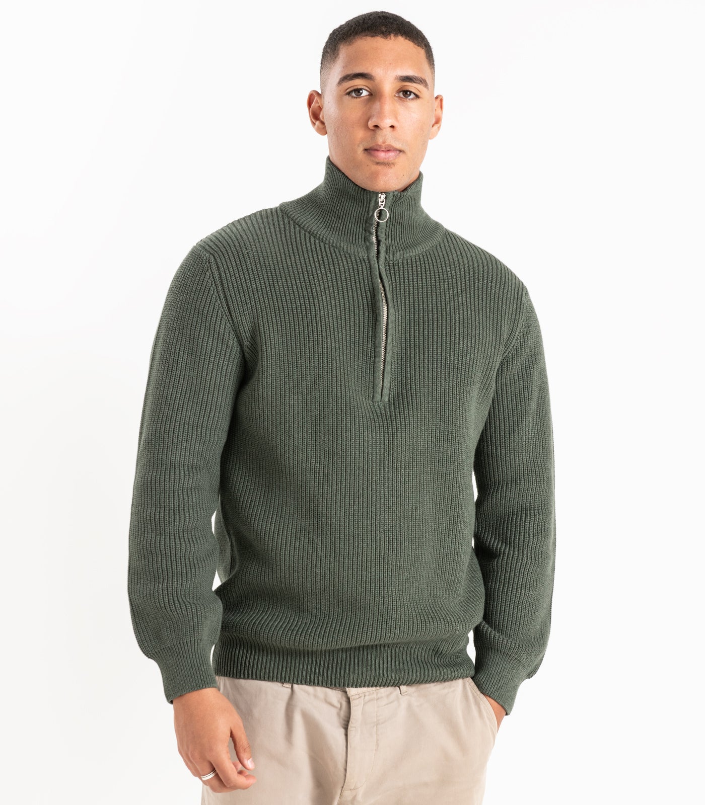 Organic Cotton Zip Knit Sweater - Image 15