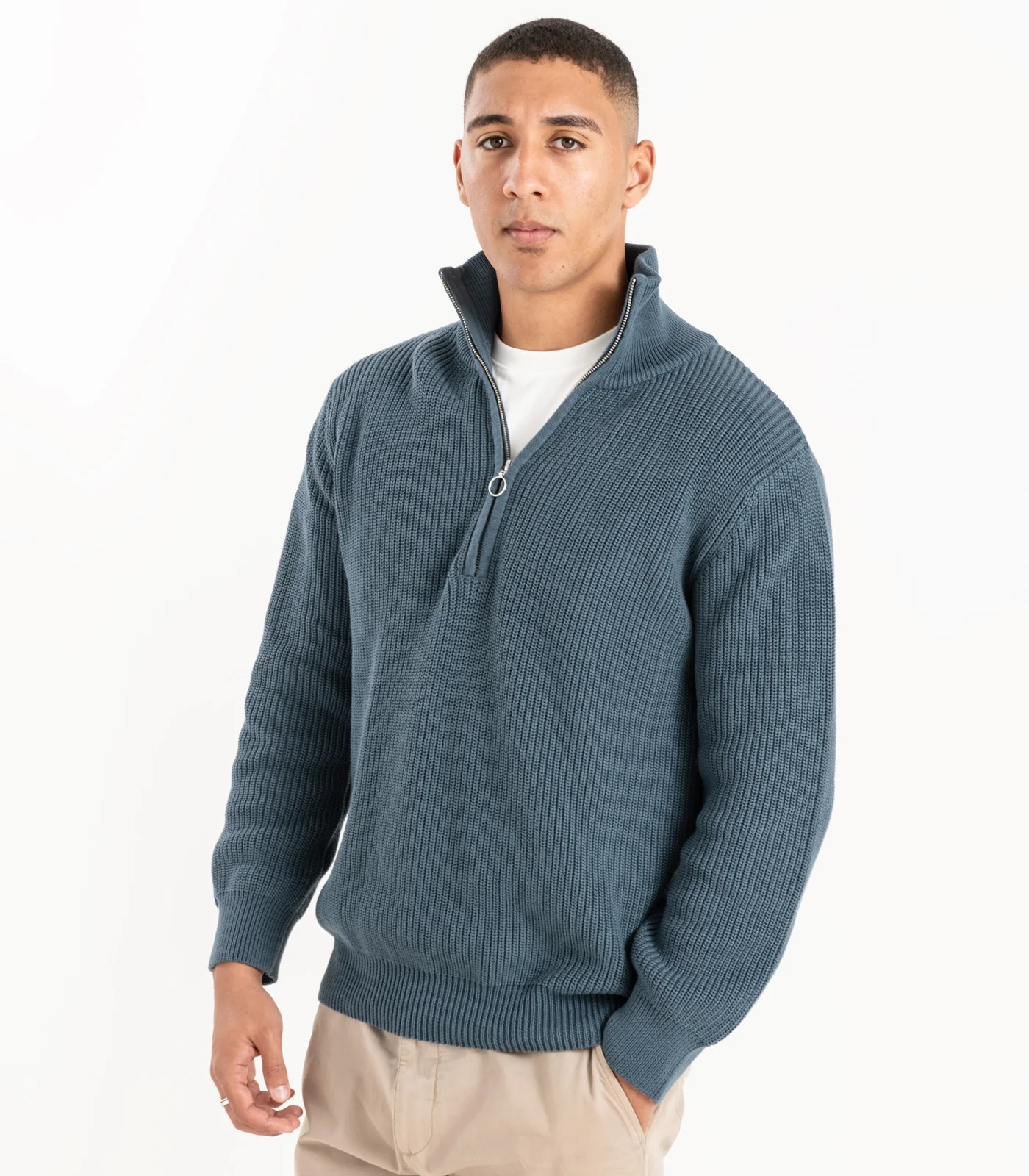 Organic Cotton Zip Knit Sweater - Image 20