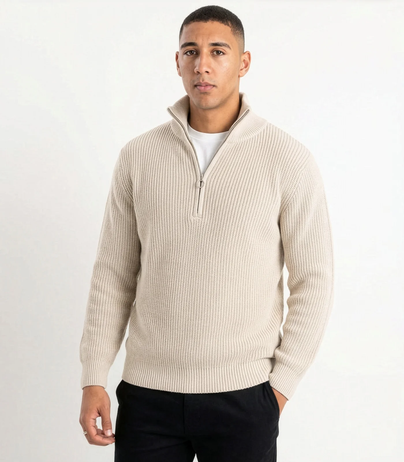 Organic Cotton Zip Knit Sweater - Image 26