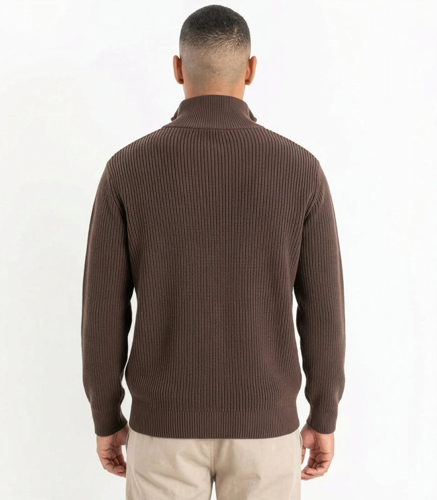 Organic Cotton Zip Knit Sweater - Image 4