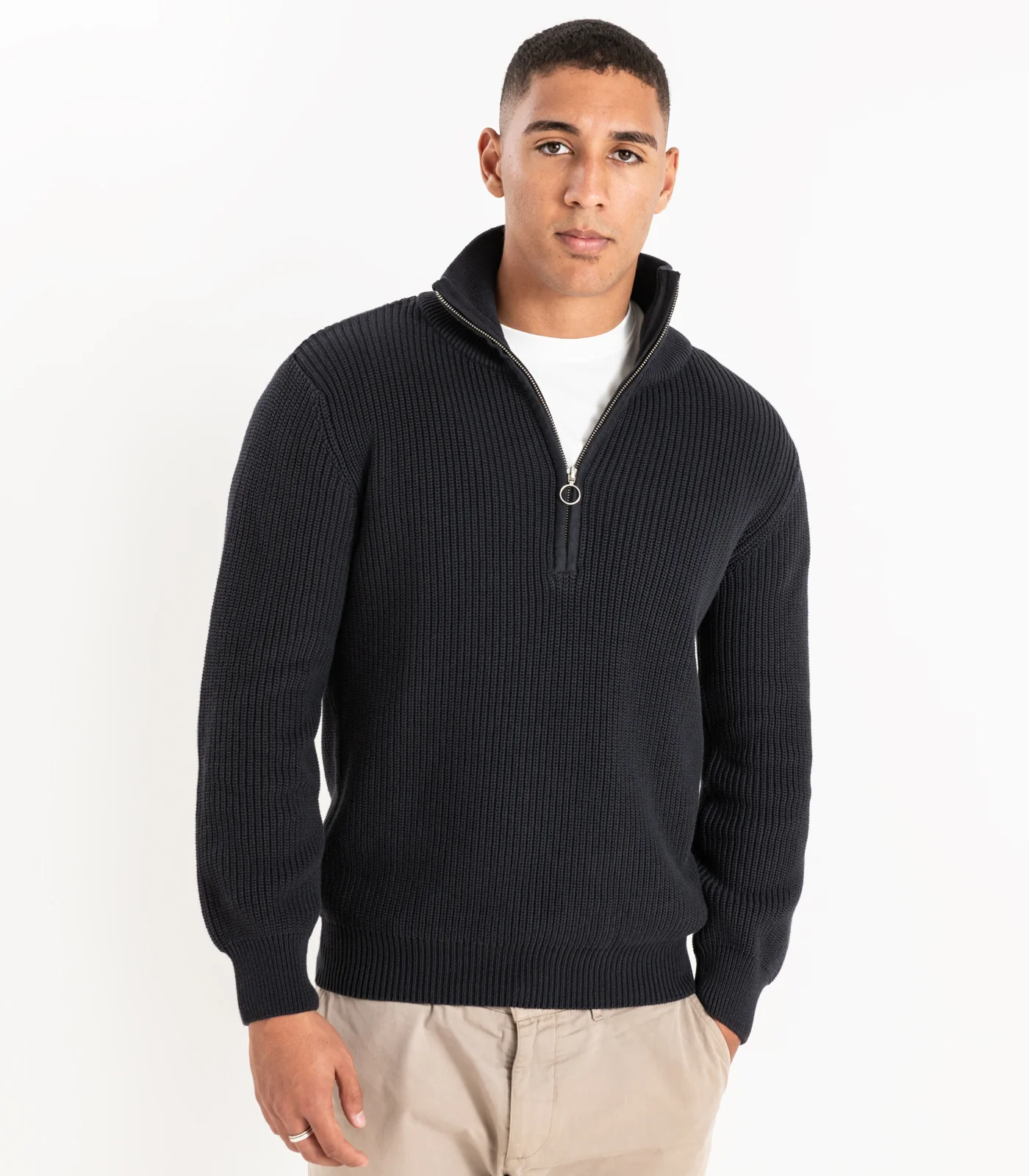 Organic Cotton Zip Knit Sweater - Image 6