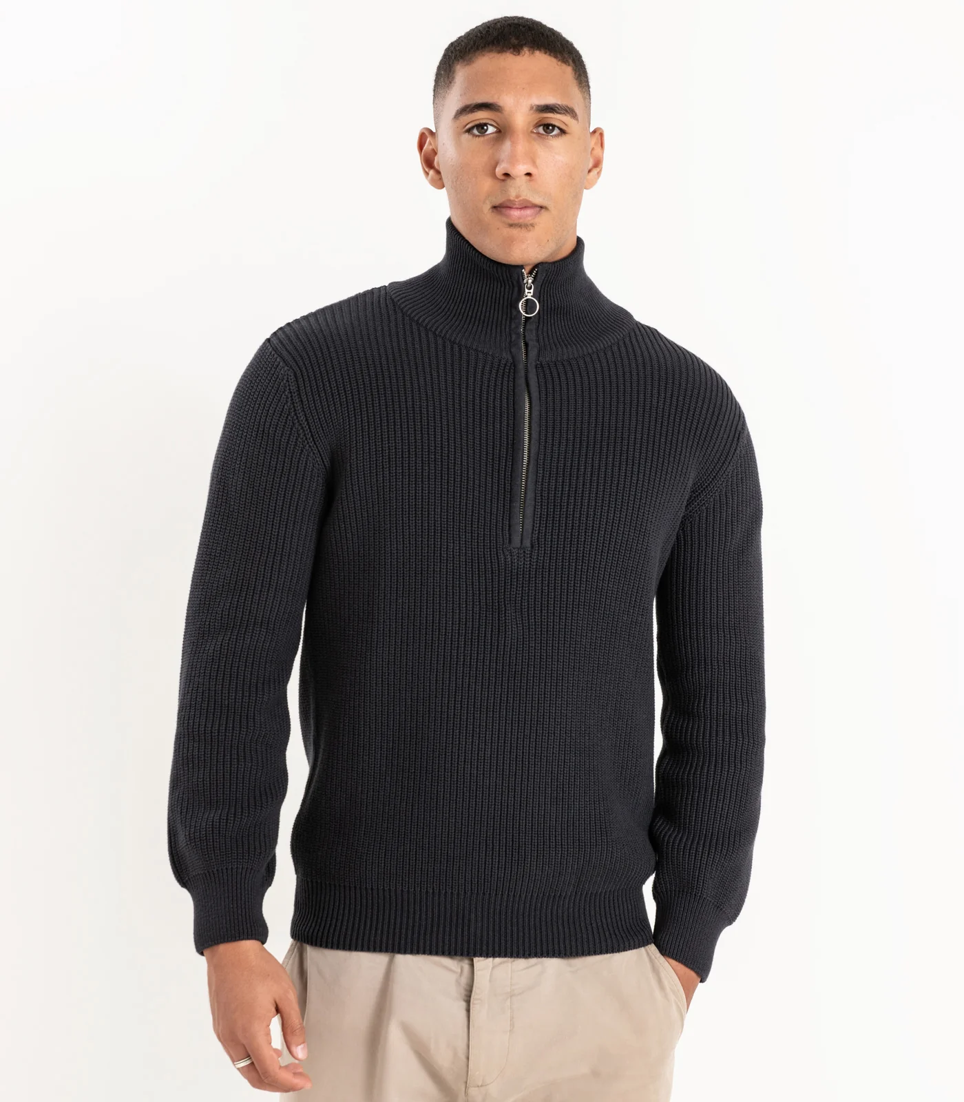 Organic Cotton Zip Knit Sweater - Image 7