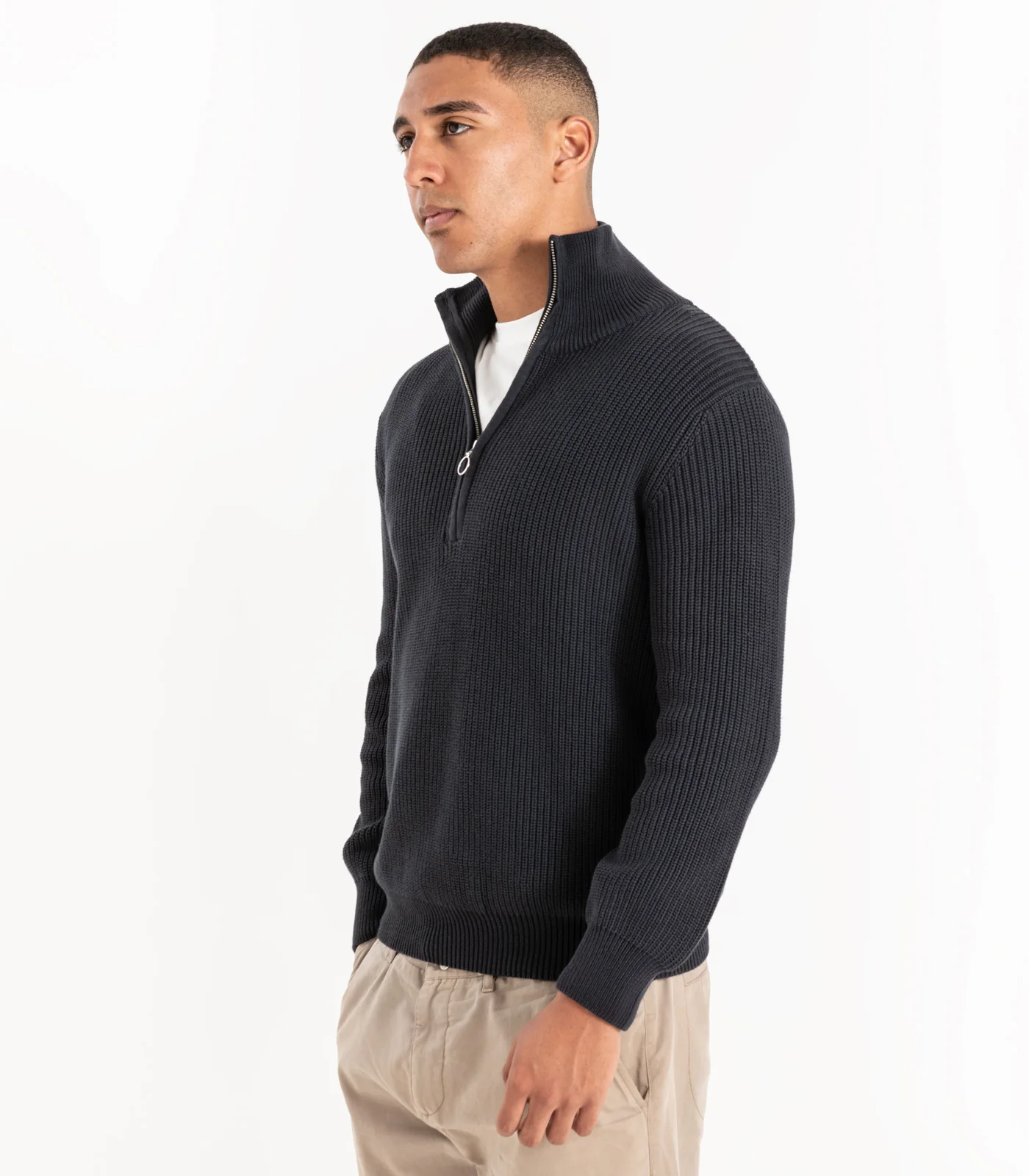 Organic Cotton Zip Knit Sweater - Image 8