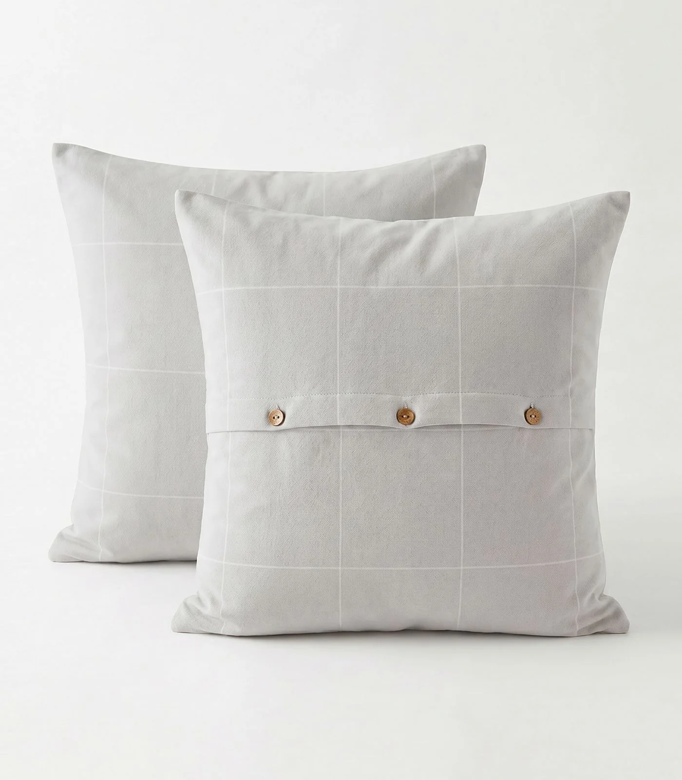Organic Cotton European - Flannelette Pillow Cases - Windowpane (pair) - Image 6