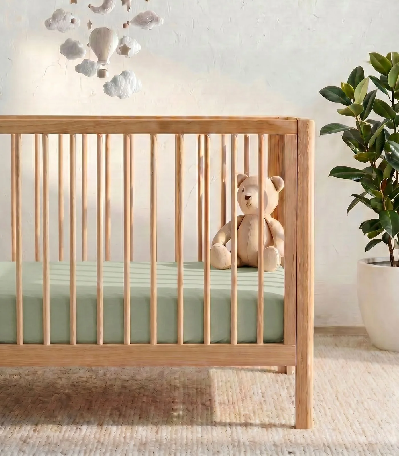 Organic Cotton Fitted - Flannelette Cot Sheet - Image 4