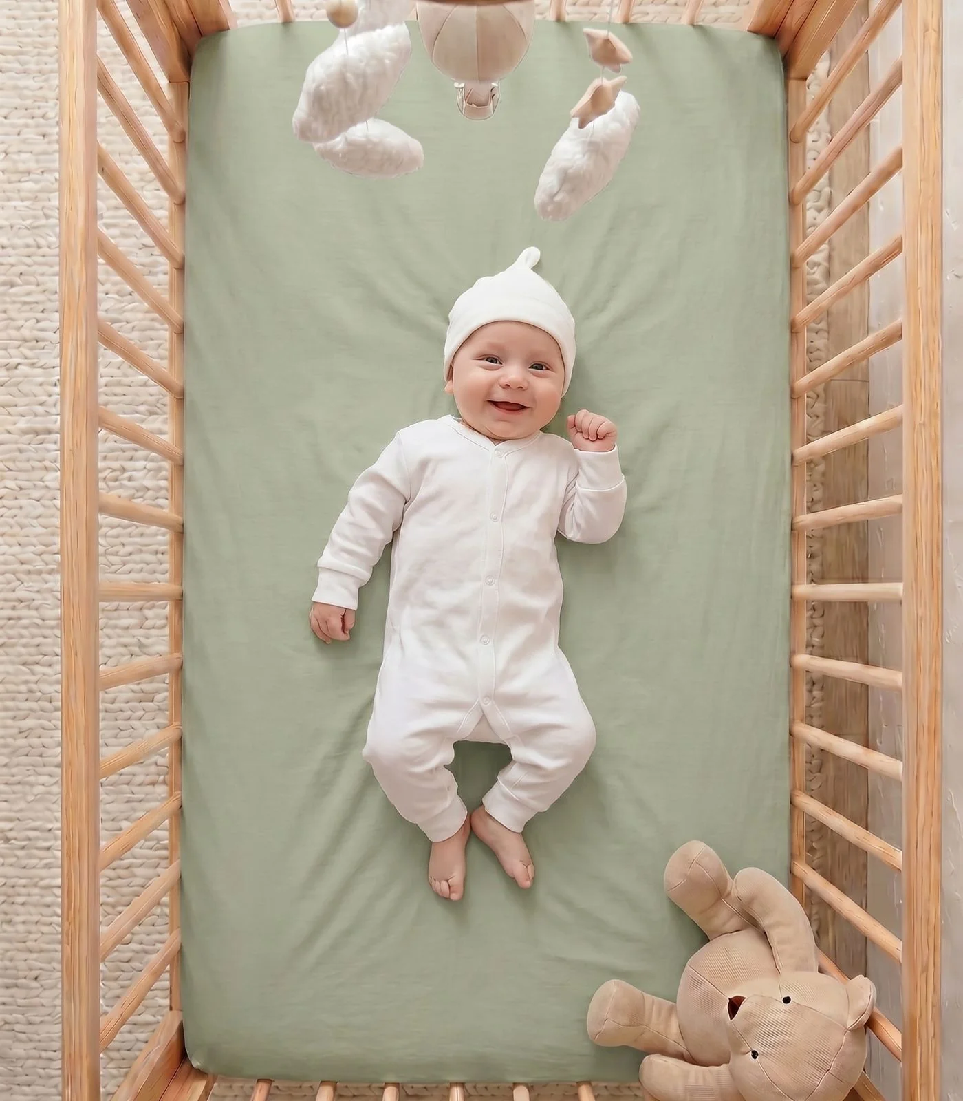 Organic Cotton Fitted - Flannelette Cot Sheet - Image 6