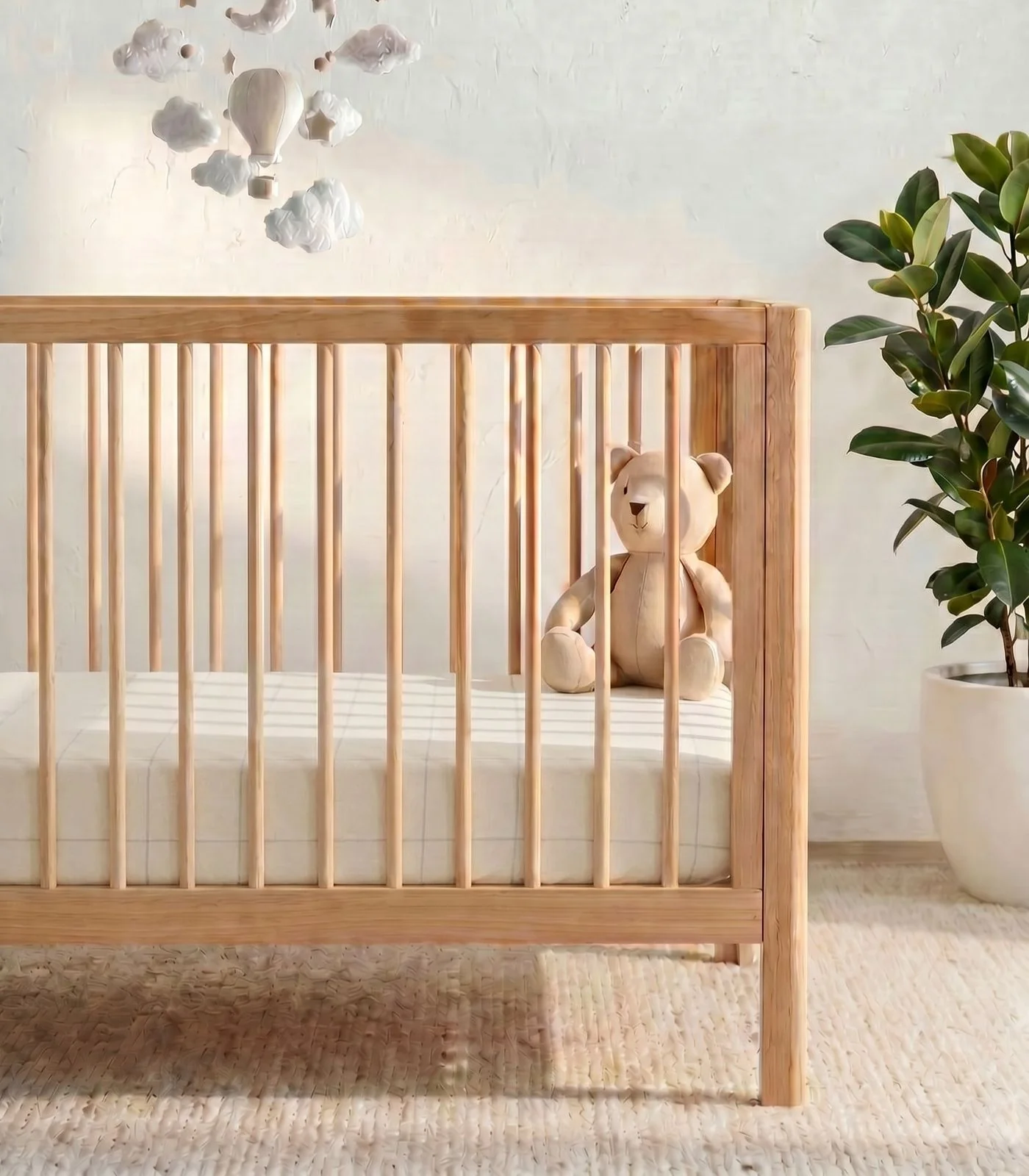 Organic Cotton Fitted - Flannelette Cot Sheet - Windowpane