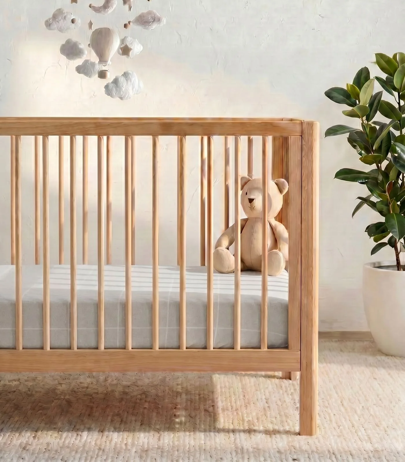 Organic Cotton Fitted - Flannelette Cot Sheet - Windowpane - Image 5