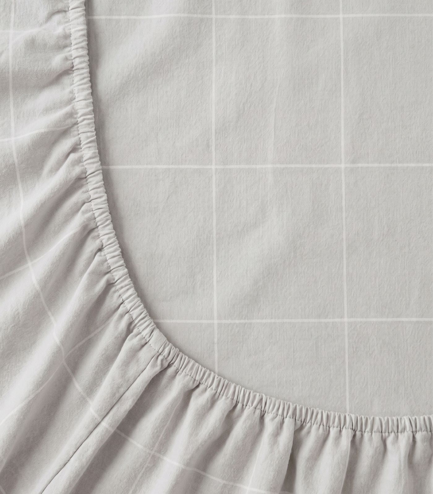 Organic Cotton Fitted - Flannelette Cot Sheet - Windowpane - Image 6