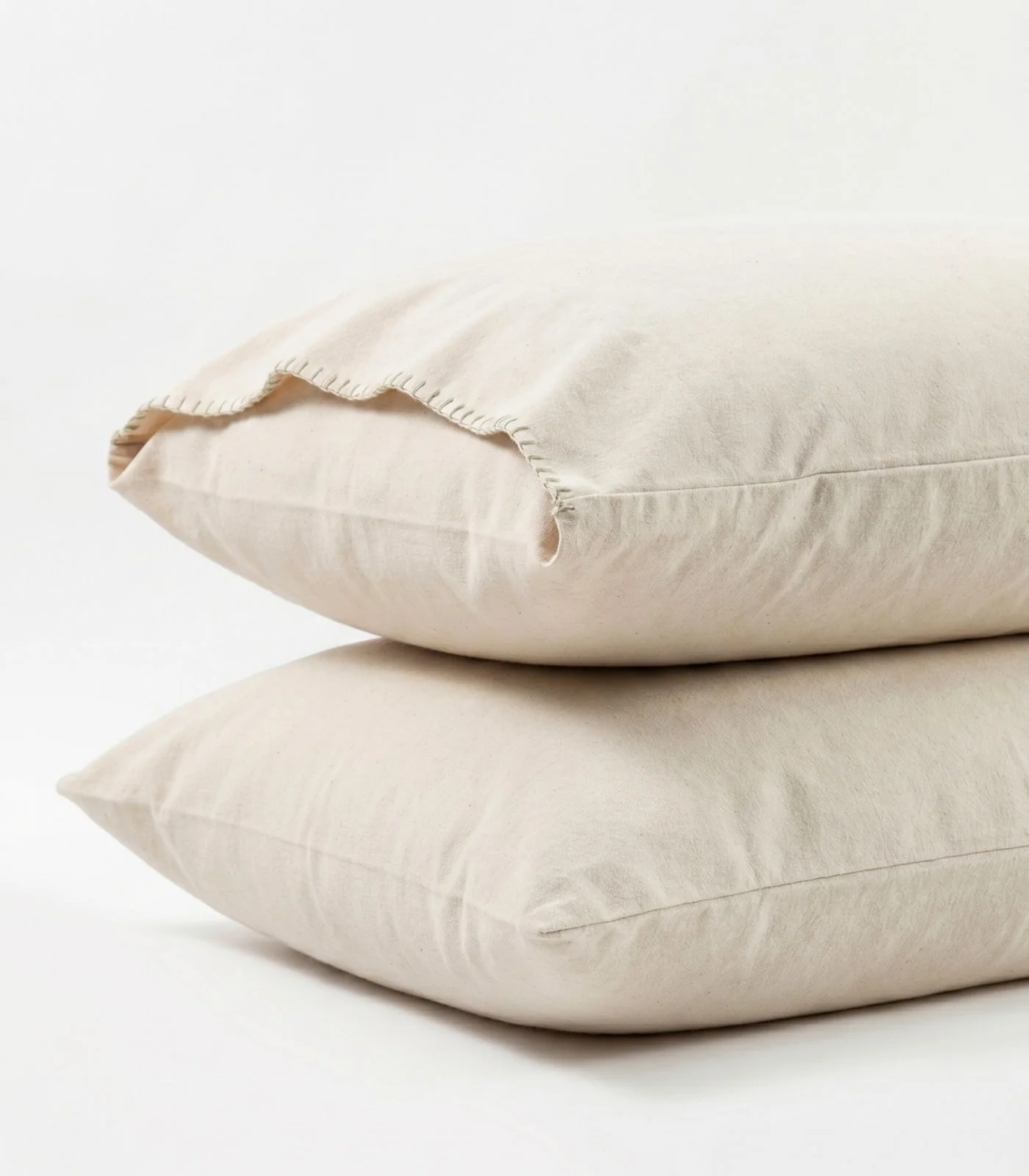 Organic Cotton Flannelette Pillow Cases - Whipstitch (pair) - Image 4