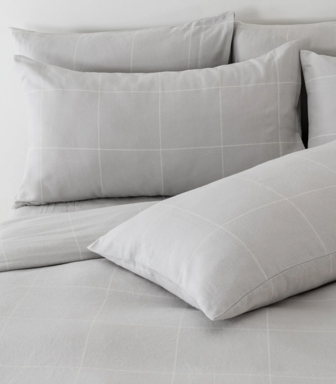 Organic Cotton Flannelette Pillow Cases - Windowpane (pair) - Image 10