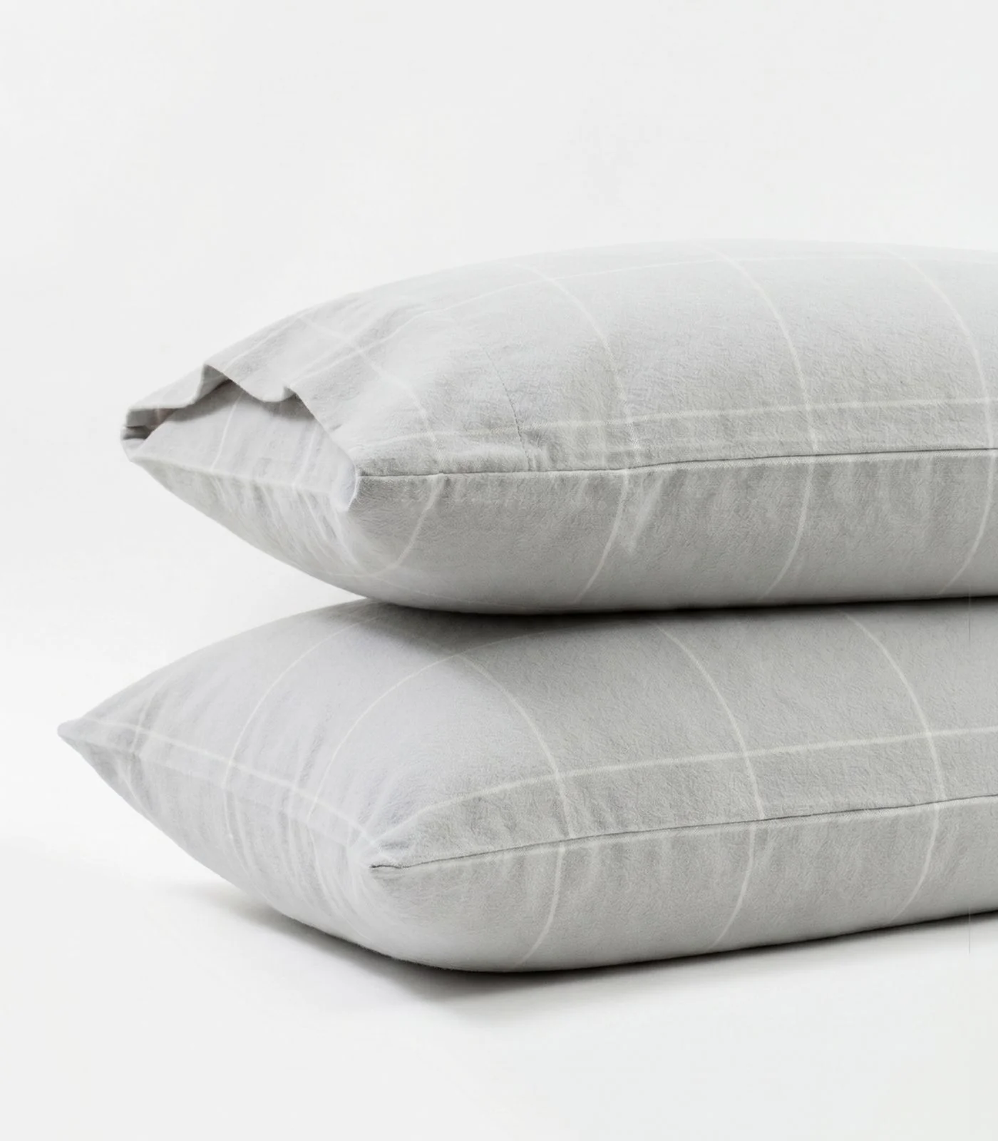 Organic Cotton Flannelette Pillow Cases - Windowpane (pair) - Image 9