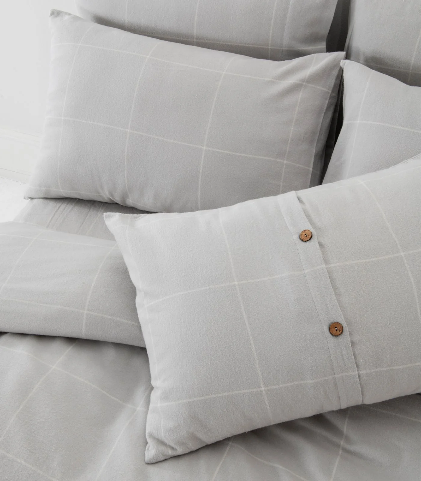 Organic Cotton Flannelette Quilt Cover Set - Windowpane - Image 11