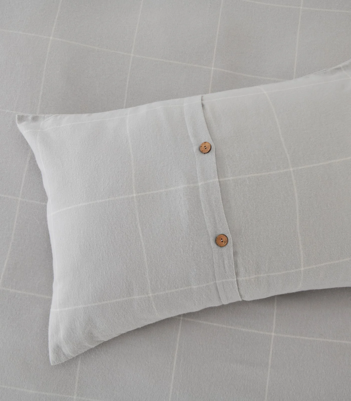 Organic Cotton Flannelette Quilt Cover Set - Windowpane - Image 12