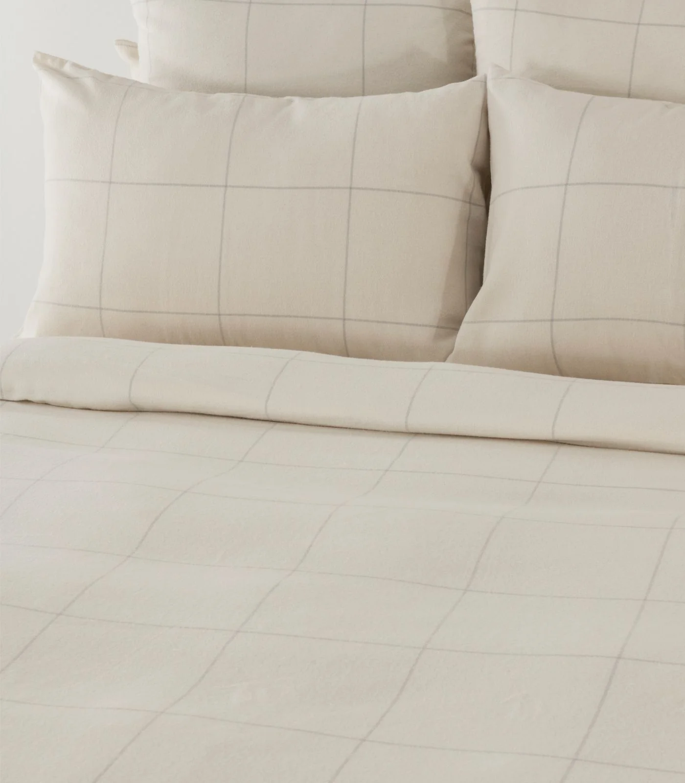 Organic Cotton Flannelette Quilt Cover Set - Windowpane - Image 3