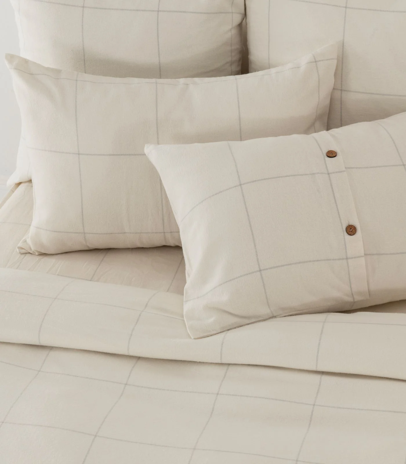 Organic Cotton Flannelette Quilt Cover Set - Windowpane - Image 4