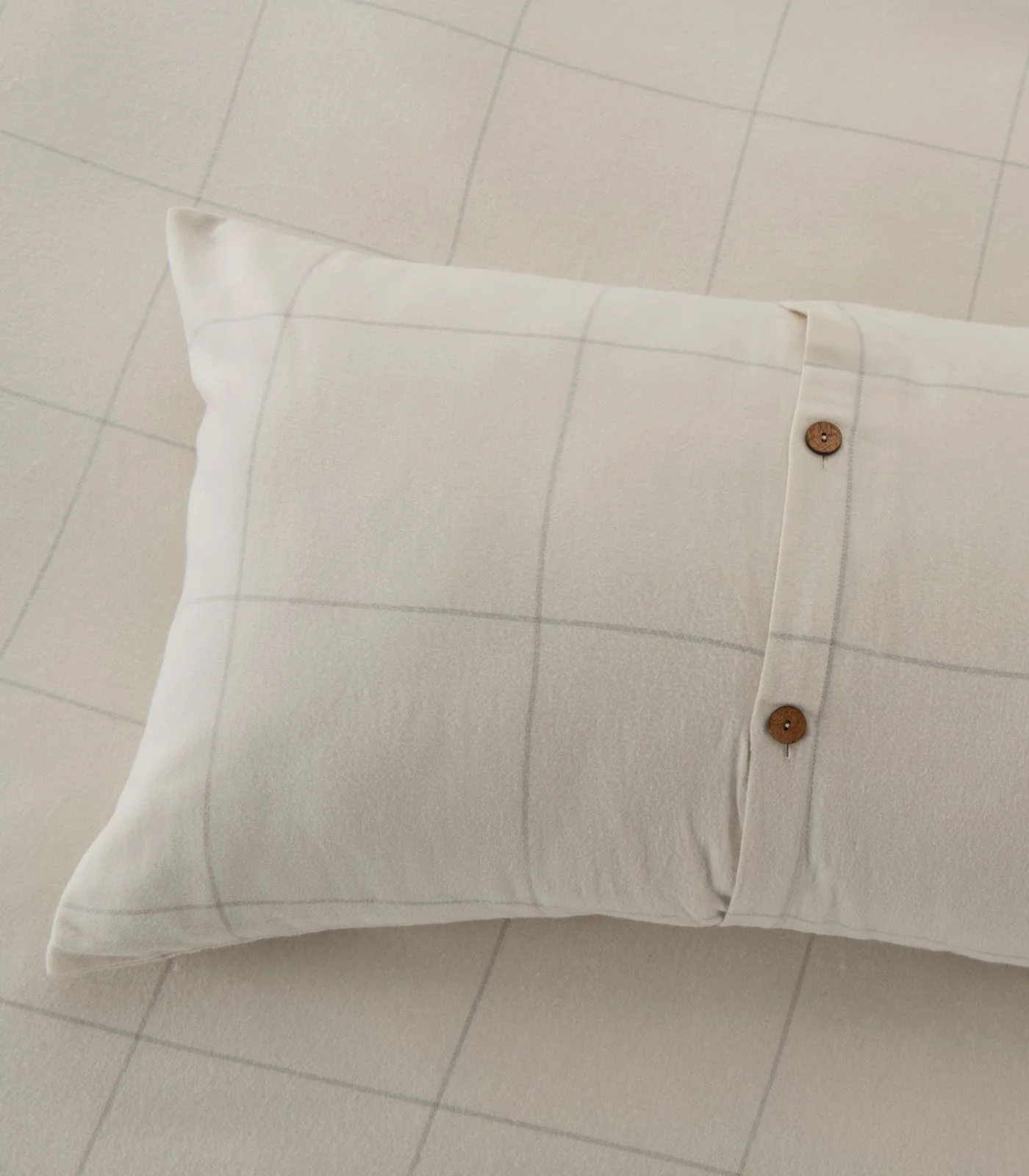 Organic Cotton Flannelette Quilt Cover Set - Windowpane - Image 5