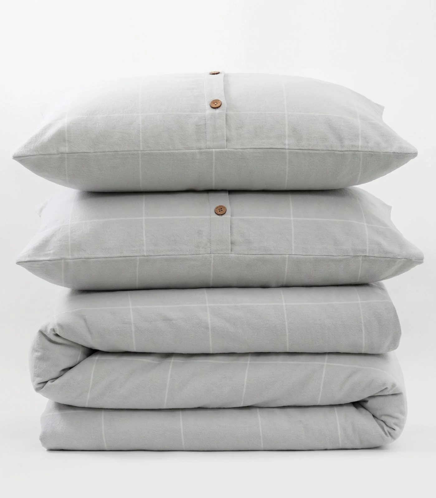 Organic Cotton Flannelette Quilt Cover Set - Windowpane - Image 9
