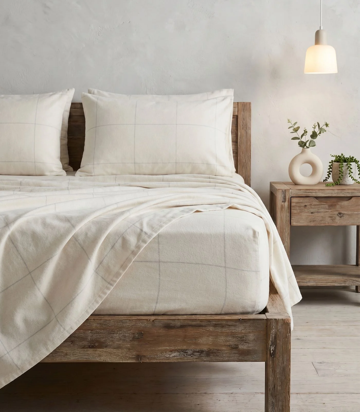 Organic Cotton Flannelette Sheet Set - Windowpane - Image 4