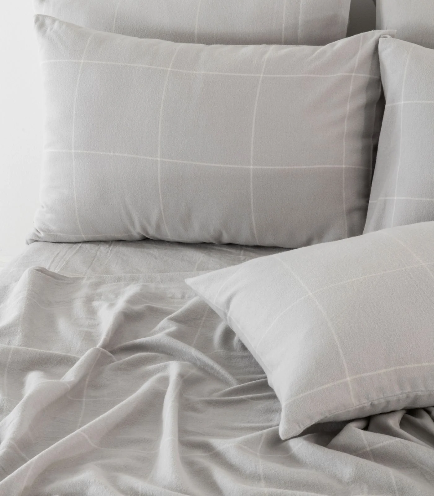 Organic Cotton Flannelette Sheet Set - Windowpane - Image 8