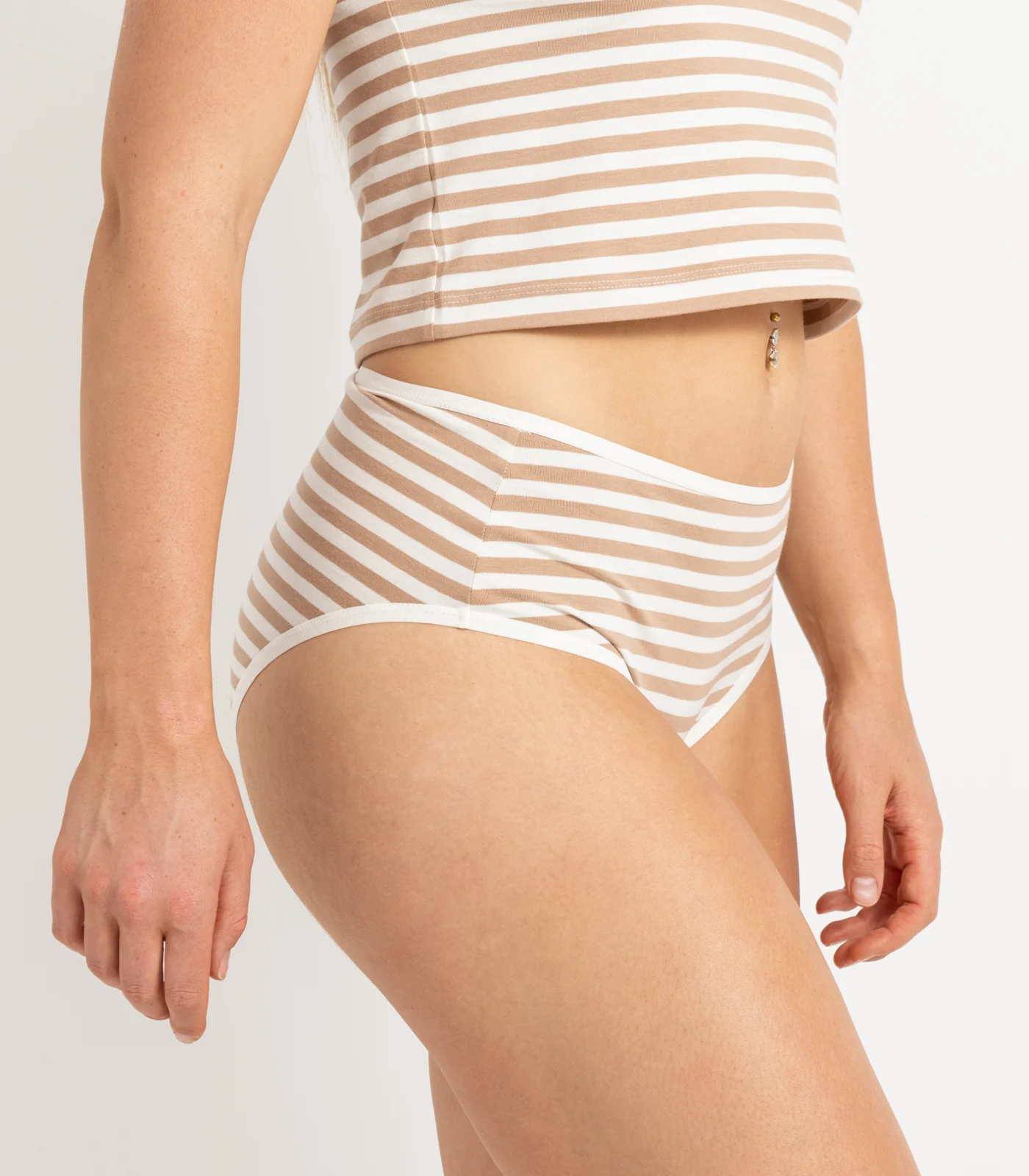 Organic Cotton Hi Cut Brief - Stripe (2 Pack) - Image 8