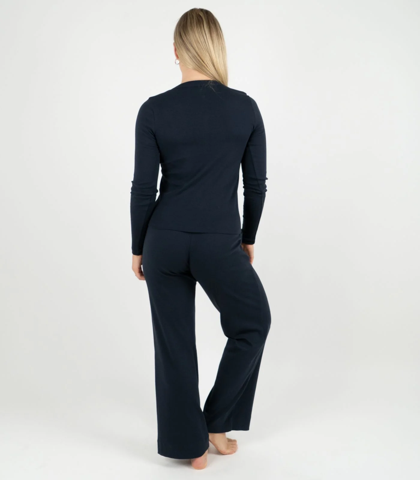 Organic Cotton Ribbed Long Sleeve Button Top - Image 44