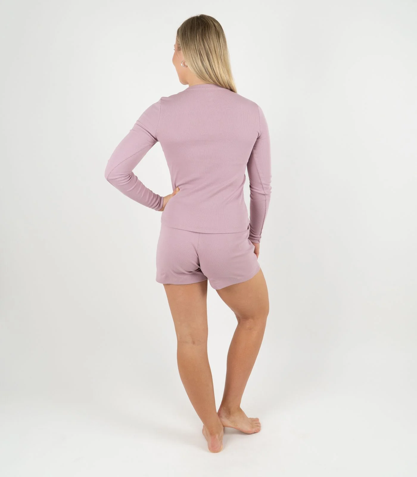Organic Cotton Ribbed Long Sleeve Button Top - Image 9