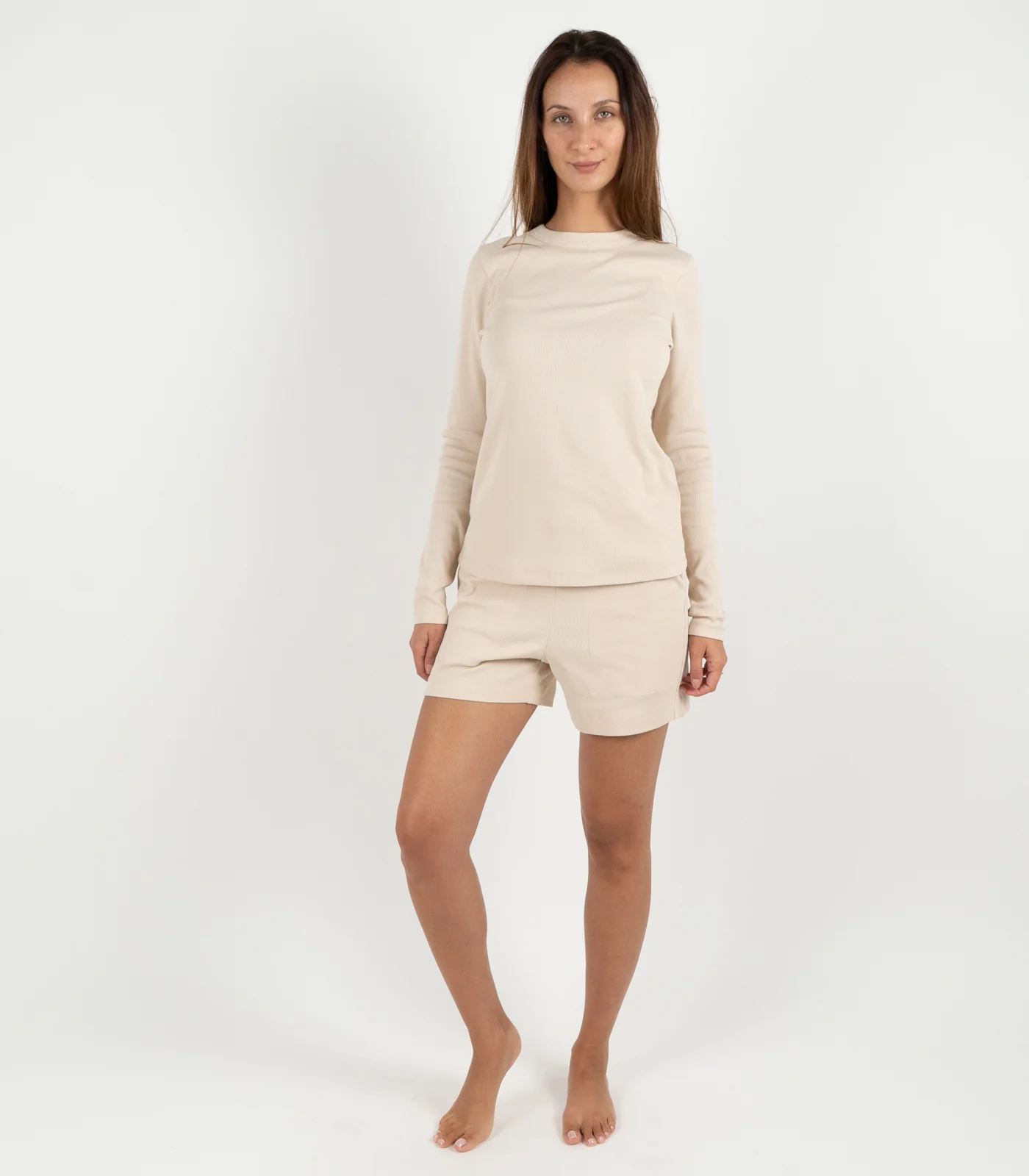 Organic Cotton Ribbed Long Sleeve Top - Image 34