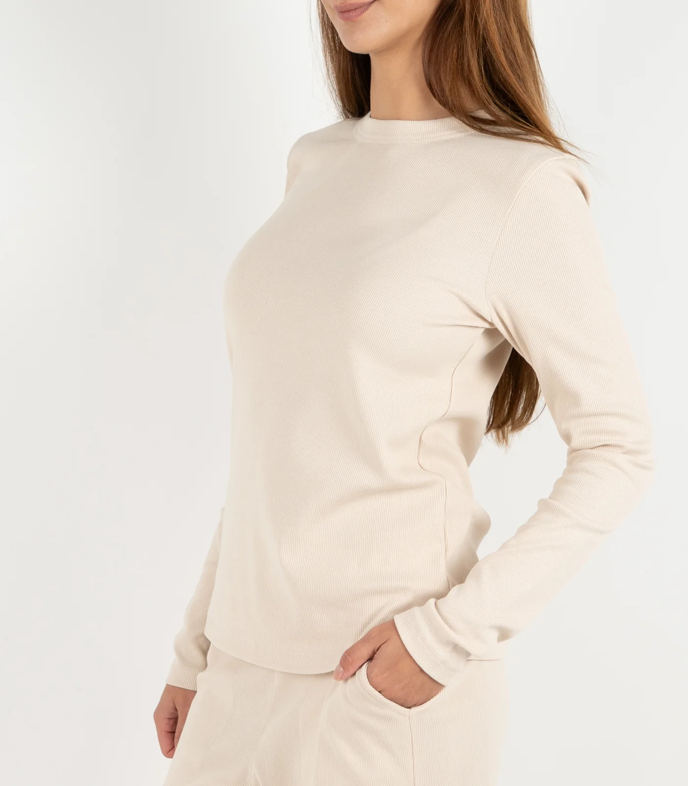 Organic Cotton Ribbed Long Sleeve Top - Image 35