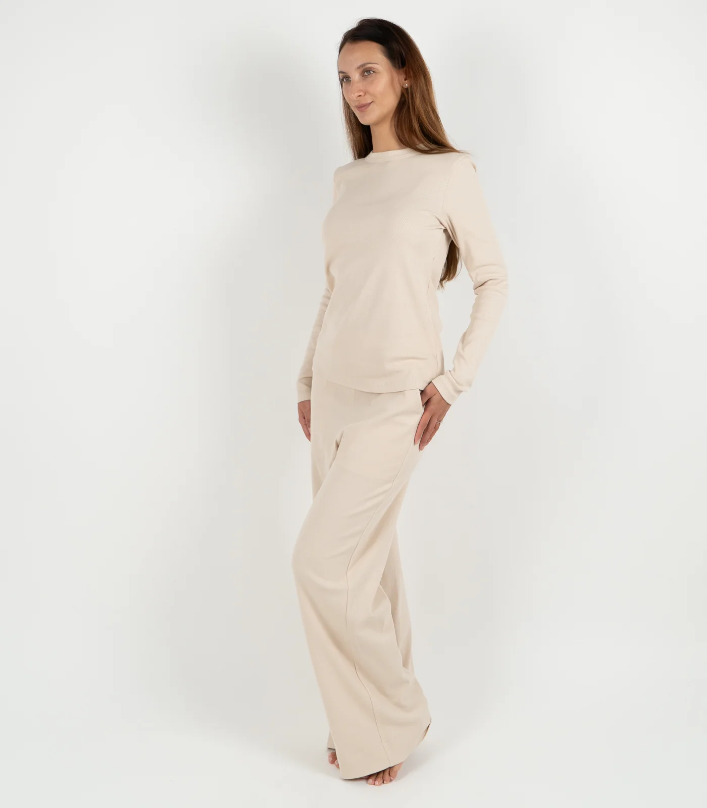 Organic Cotton Ribbed Long Sleeve Top - Image 36