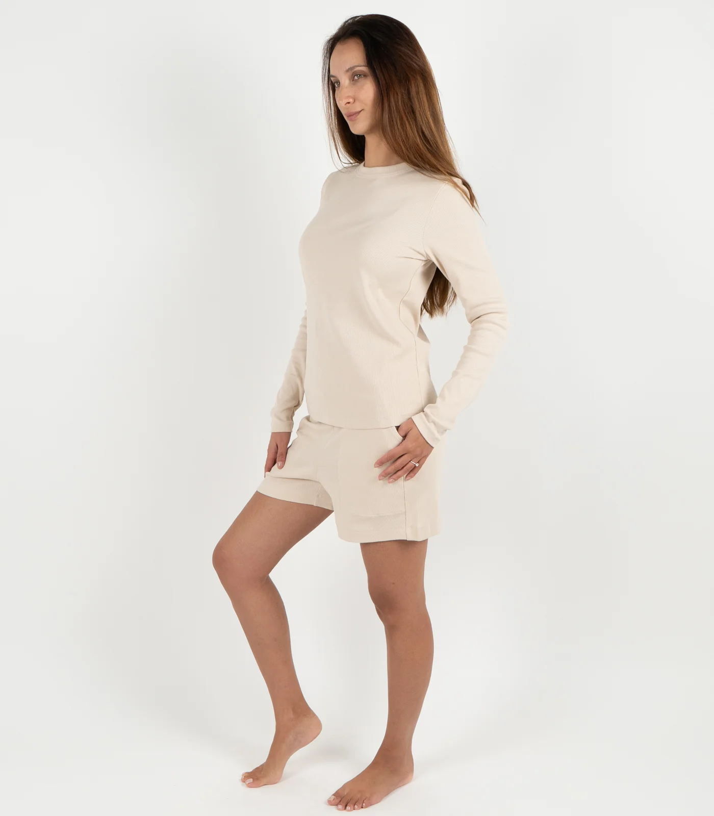 Organic Cotton Ribbed Long Sleeve Top - Image 37