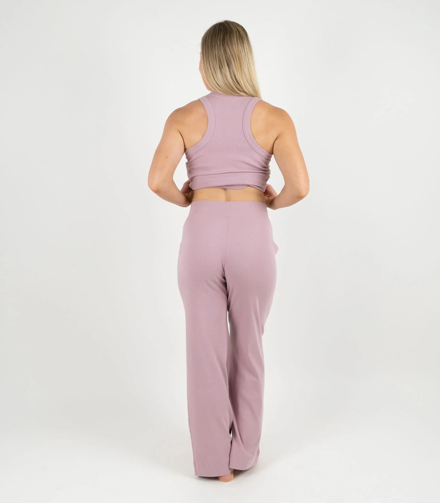 Organic Cotton Ribbed Wide Leg Lounge Pant - Image 32