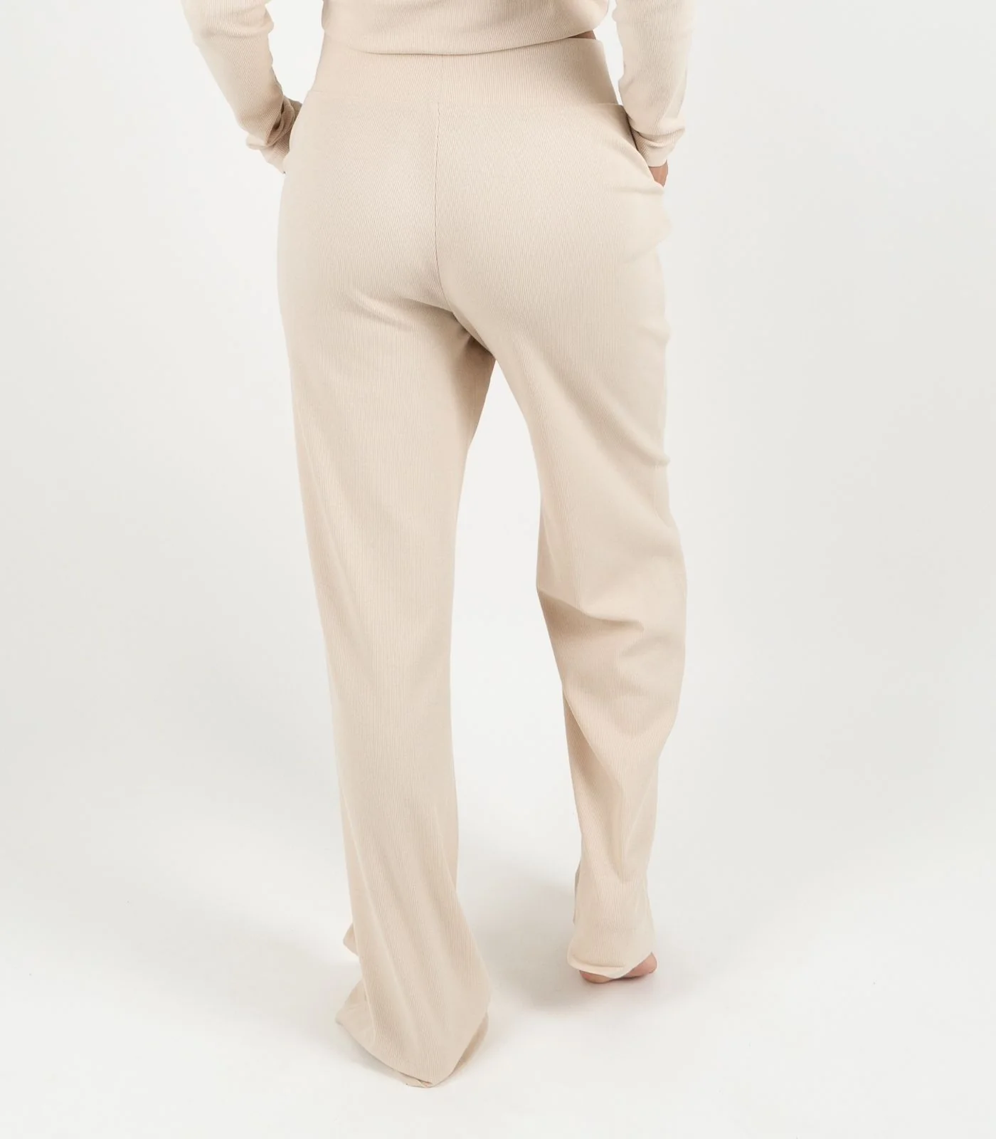 Organic Cotton Ribbed Wide Leg Lounge Pant - Image 40