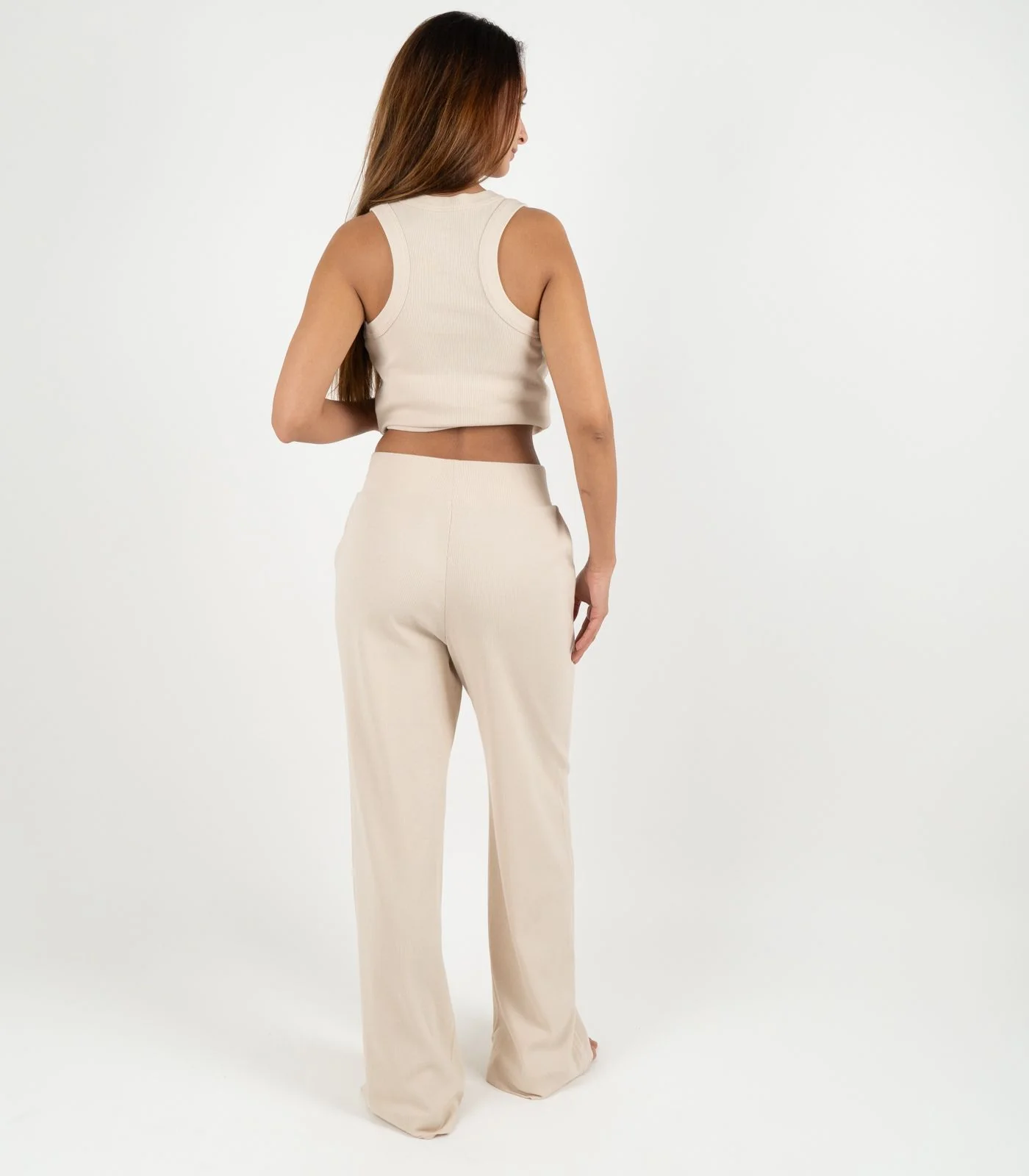 Organic Cotton Ribbed Wide Leg Lounge Pant - Image 42